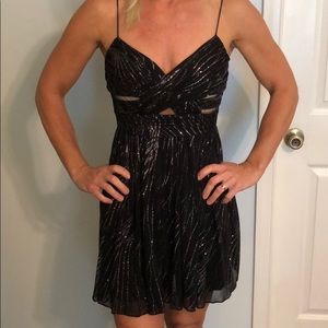 black sparkly short formal dress